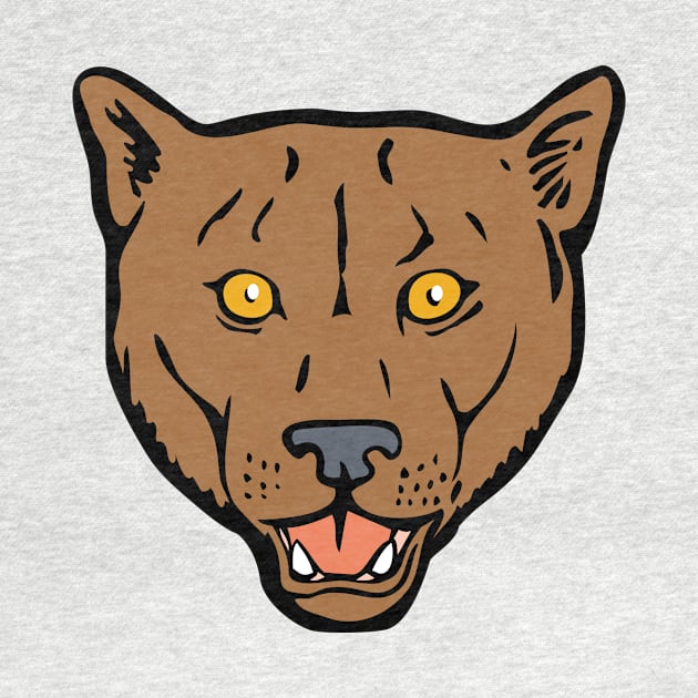 Mountain Lion Head Retro by retrovectors